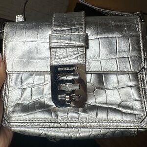 Michael Kors Silver Croc-Embossed silver Women's Bag
